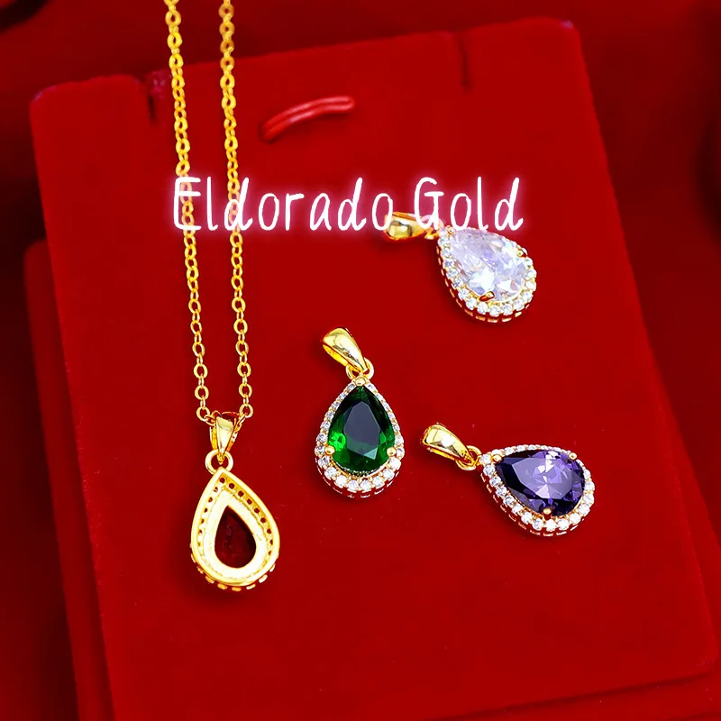 2025 9999 Real Gold 24K European and American micro-inlaid water drop pendant fashionable women's gold water drop necklace
2025 9999 Real Gold 24K European and American micro-inlaid water drop pendant fashionable women's gold water drop necklace
