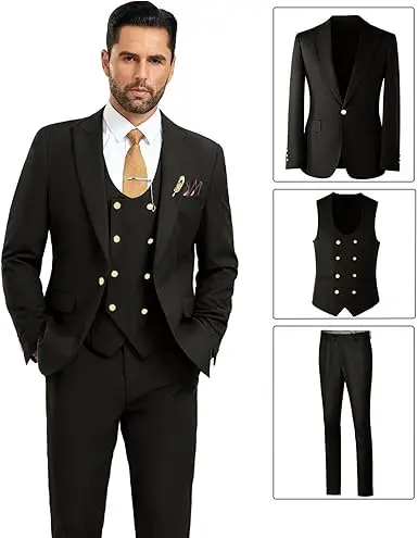 Vintage formal Men's suits Peak Lapel 3 pieces Blazer Vest And Pants set Banquet Business suit for men
Vintage formal Men's suits Peak Lapel 3 pieces Blazer Vest And Pants set Banquet Business suit for men