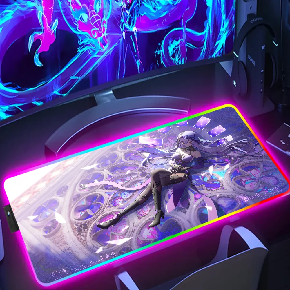 Honkai Star Rail Black Swan Mouse Pad LED Laptop Gaming Keyboard Rug RGB Computer Gamer Cabinet Mousepads Purple Anime Desk Mats
Honkai Star Rail Black Swan Mouse Pad LED Laptop Gaming Keyboard Rug RGB Computer Gamer Cabinet Mousepads Purple Anime Desk Mats