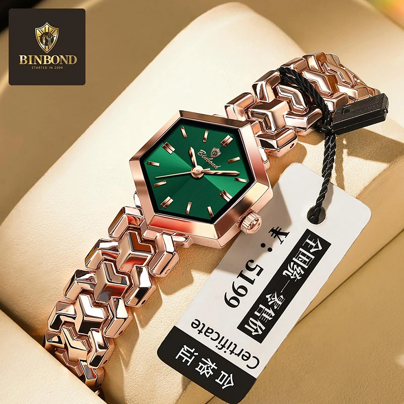BINBOND Women's Watch Fashionable and Luxurious Stainless Steel Bracelet Exquisite Temperament Octagonal Waterproof Quartz Watch
BINBOND Women's Watch Fashionable and Luxurious Stainless Steel Bracelet Exquisite Temperament Octagonal Waterproof Quartz Watch