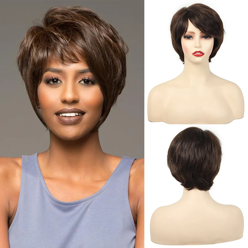 Heat Resistant Brown Short Straight Synthetic Wig for Women - Bob Style Full Wig Cap with Natural Look
Heat Resistant Brown Short Straight Synthetic Wig for Women - Bob Style Full Wig Cap with Natural Look