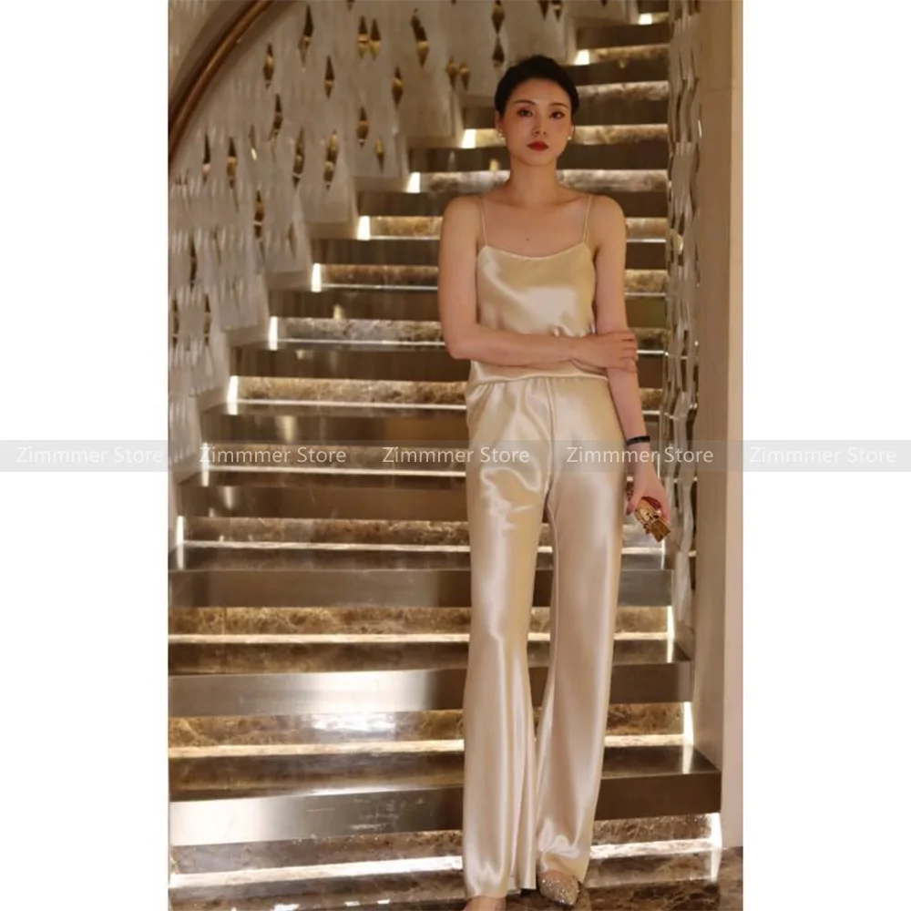 2024 Spring and summer new style fashionable acetate suspender top + long wide-leg pants suit for women
2024 Spring and summer new style fashionable acetate suspender top + long wide-leg pants suit for women