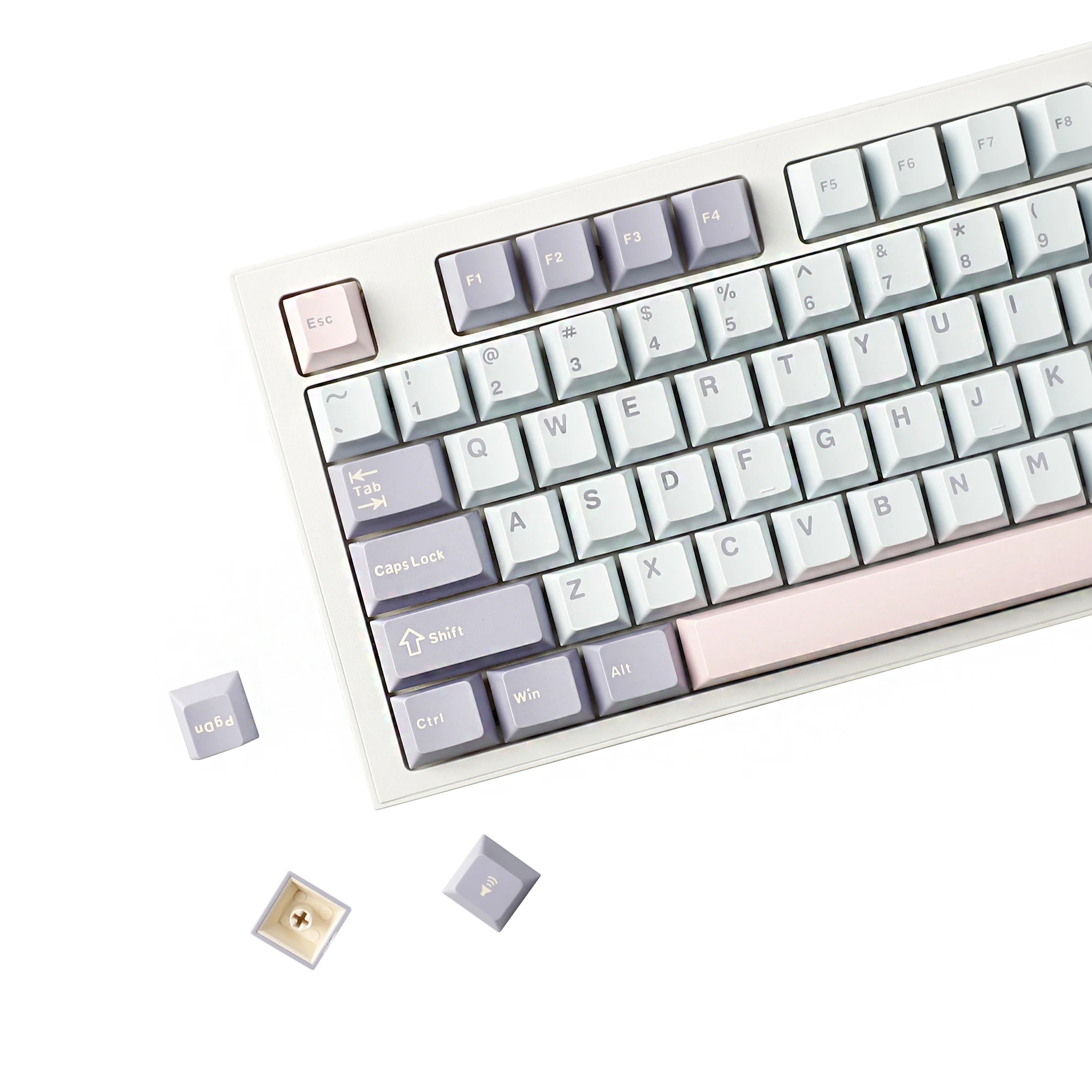 YMDK 126 Keys Macarone Purple Blue Color Matching Double Shot Cherry Profile PBT Keycaps for Mx Mechanical Keyboard
YMDK 126 Keys Macarone Purple Blue Color Matching Double Shot Cherry Profile PBT Keycaps for Mx Mechanical Keyboard