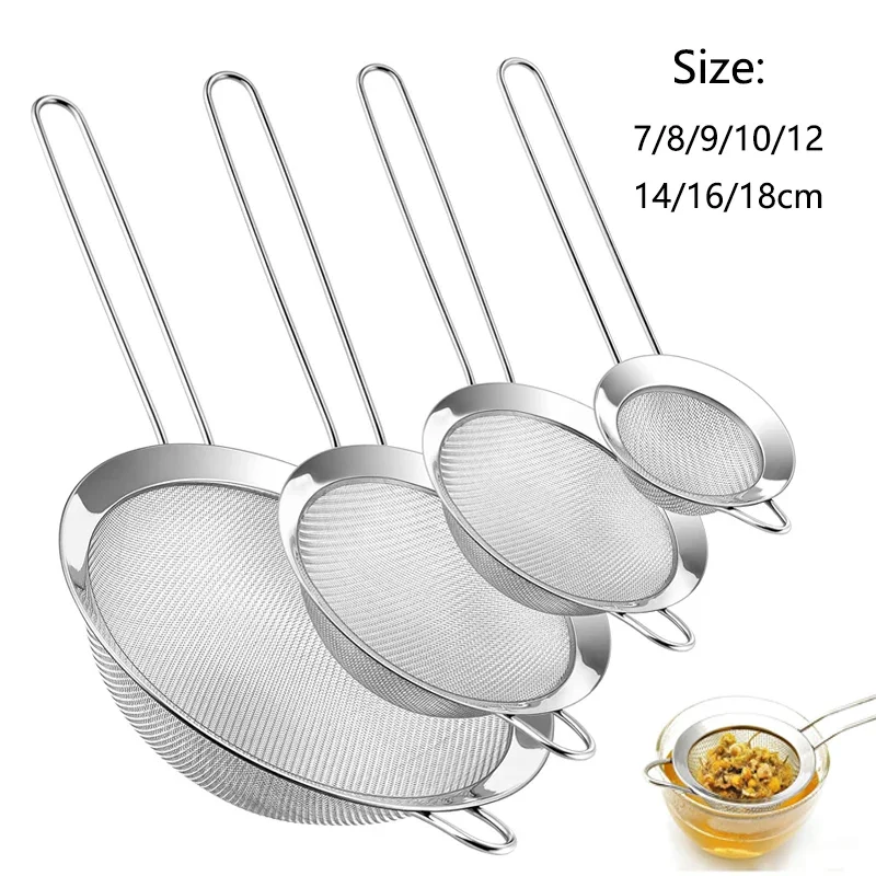 1/3/4Pcs/Set Stainless Steel Wire Fine Mesh Oil Strainer Flour Colander Sieve Sifter Pastry Baking Tools Kitchen Accessories
1/3/4Pcs/Set Stainless Steel Wire Fine Mesh Oil Strainer Flour Colander Sieve Sifter Pastry Baking Tools Kitchen Accessories