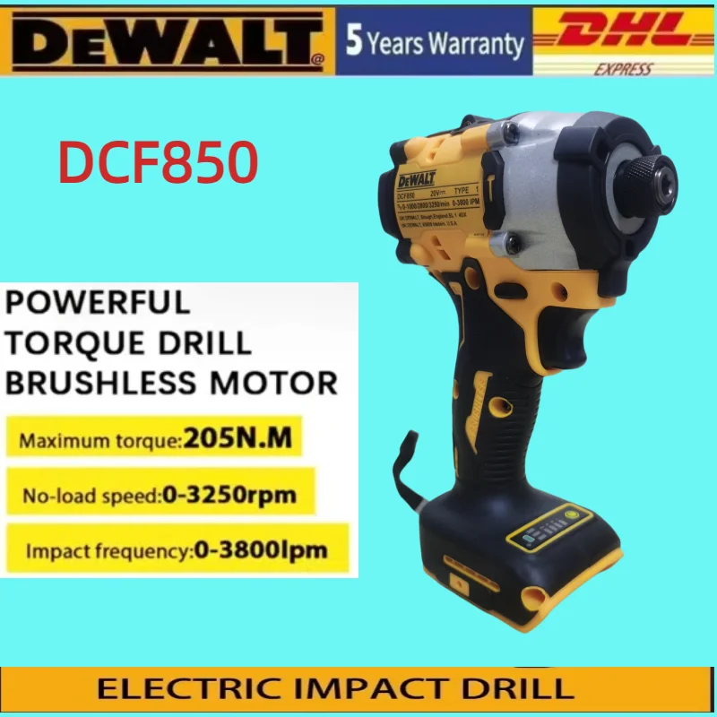 NEW DEWALT DCF850 Impact Driver 205NM Brushless Cordless Screwdriver 20V Battery Rechargeable Electric Impact Drill Power Tools
NEW DEWALT DCF850 Impact Driver 205NM Brushless Cordless Screwdriver 20V Battery Rechargeable Electric Impact Drill Power Tools