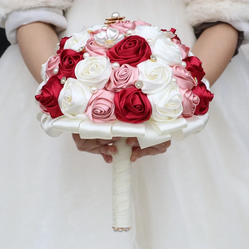 Fashion Bride Pearl Rhinestone Bouquet Creative Multicolor Rose Roll Handheld Bouquet Wedding Supplies W3008
Fashion Bride Pearl Rhinestone Bouquet Creative Multicolor Rose Roll Handheld Bouquet Wedding Supplies W3008
