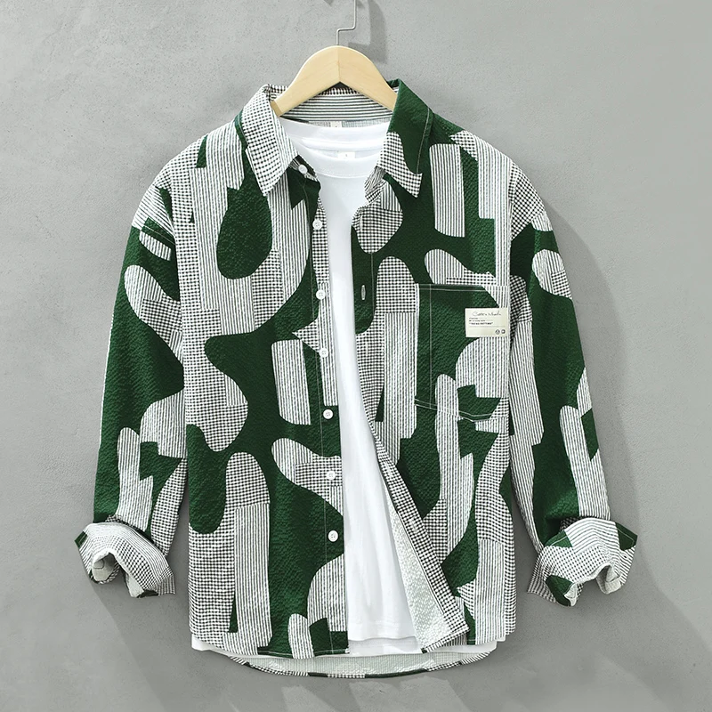 Men's Fashion Print Casual Shirts Polyester Spring and Autumn Long Sleeve Shirt
Men's Fashion Print Casual Shirts Polyester Spring and Autumn Long Sleeve Shirt