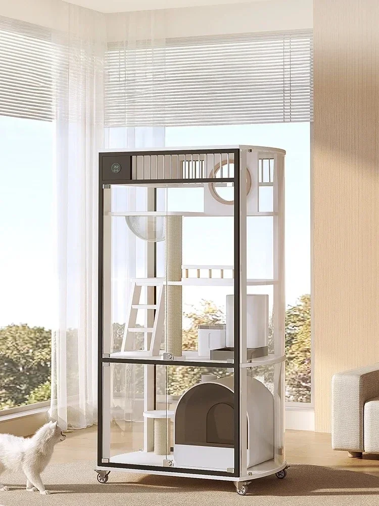 Cat Villa Horizontal Glass Cat Cage Home Indoor Cat House Super Large Free Space Cattery 
Cat Villa Horizontal Glass Cat Cage Home Indoor Cat House Super Large Free Space Cattery