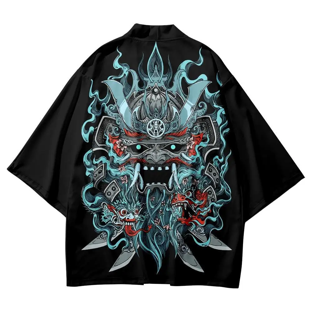Men Yukata Cosplay Black Demon Print Kimono Samurai Shirt Japanese Streetwear Cardigan And Shorts Set Clothing Haori
Men Yukata Cosplay Black Demon Print Kimono Samurai Shirt Japanese Streetwear Cardigan And Shorts Set Clothing Haori