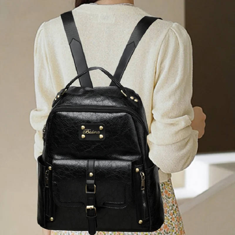 Korean New Fashion Vintage Large Capacity Travel Backpacks Women's Soft Leather Shoulder Bags Totes Messenger Bagpack School Bag
Korean New Fashion Vintage Large Capacity Travel Backpacks Women's Soft Leather Shoulder Bags Totes Messenger Bagpack School Bag