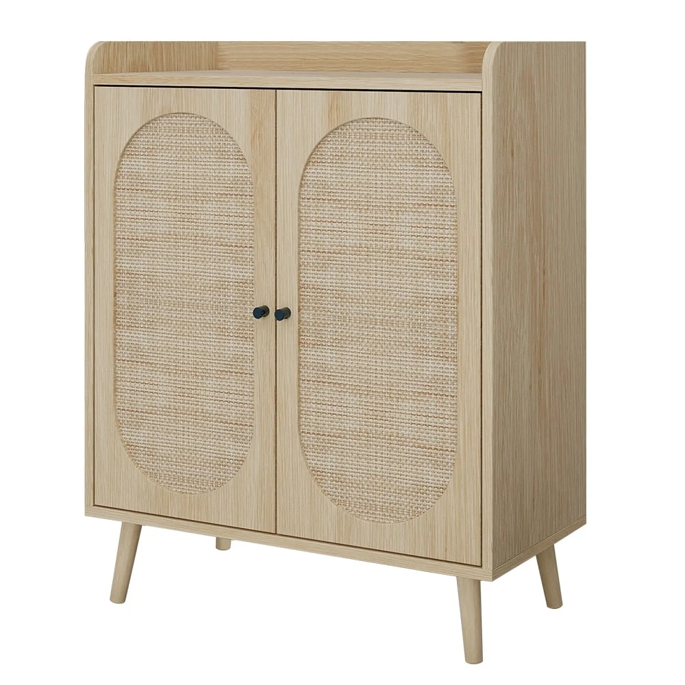 xx-Modern Wood Shoe Cabinet with 2 Oval Rattan Doors & 3 Shelves Storage Fence on Top Wood Shoe Rack for Living Room*
xx-Modern Wood Shoe Cabinet with 2 Oval Rattan Doors & 3 Shelves Storage Fence on Top Wood Shoe Rack for Living Room*