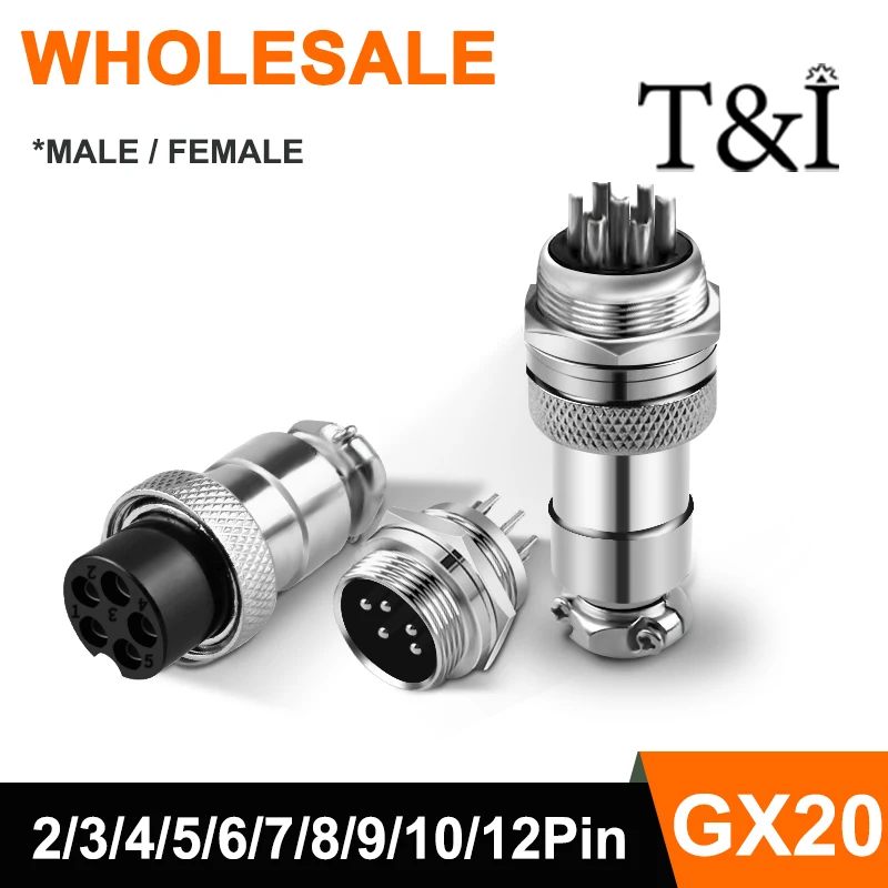 GX20 Male And Female Aviation Plug Socket Connector GX20-2/3/4/5/6/7/8/9/10/12 PIN Cable Aviation Plug Connector Fixed Rear Nut
GX20 Male And Female Aviation Plug Socket Connector GX20-2/3/4/5/6/7/8/9/10/12 PIN Cable Aviation Plug Connector Fixed Rear Nut