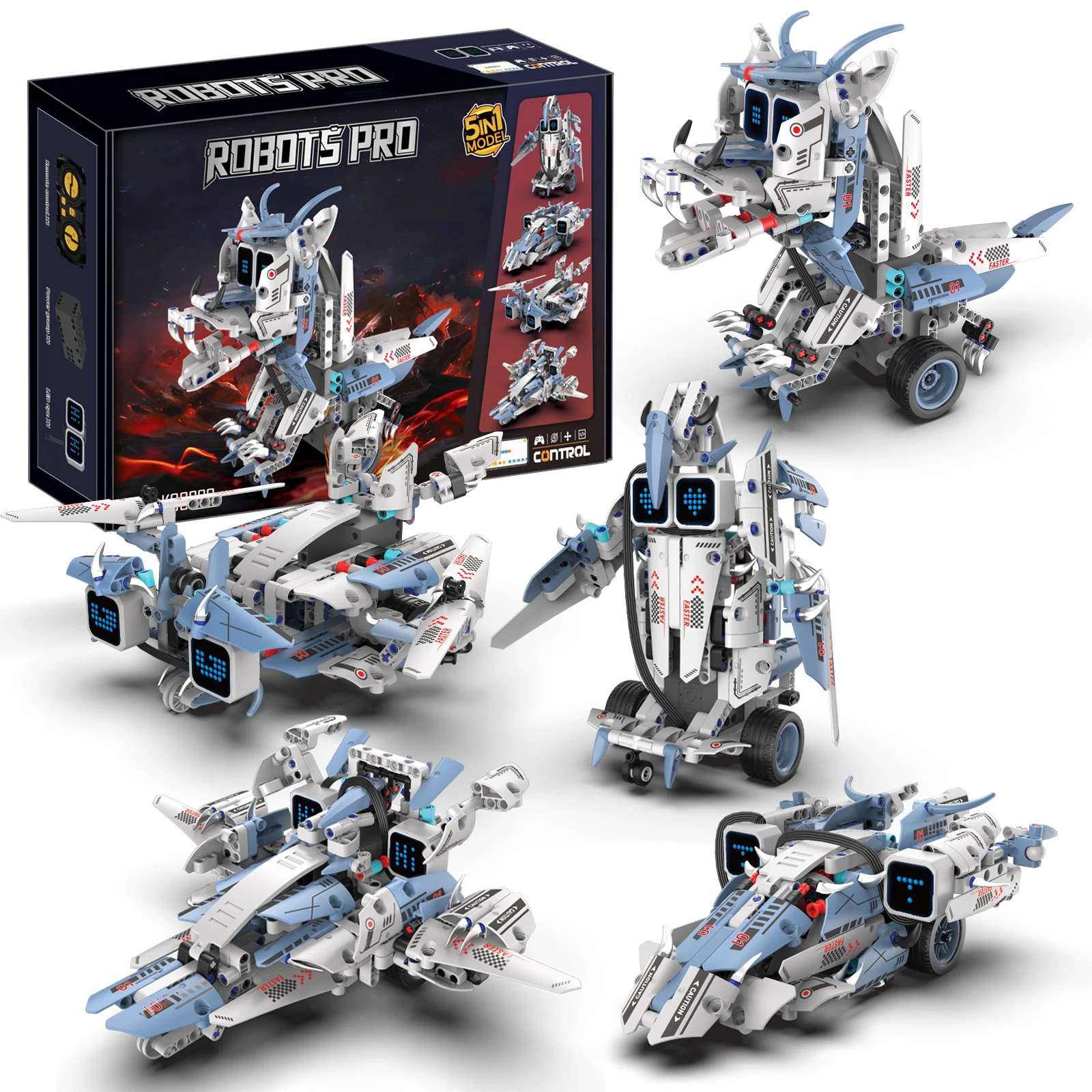 K96229 5-in-1 Remote Control Robot Building Blocks Transforming Engineering Car LED Eyes DIY STEM Toy Birthday Gift for Boys
K96229 5-in-1 Remote Control Robot Building Blocks Transforming Engineering Car LED Eyes DIY STEM Toy Birthday Gift for Boys