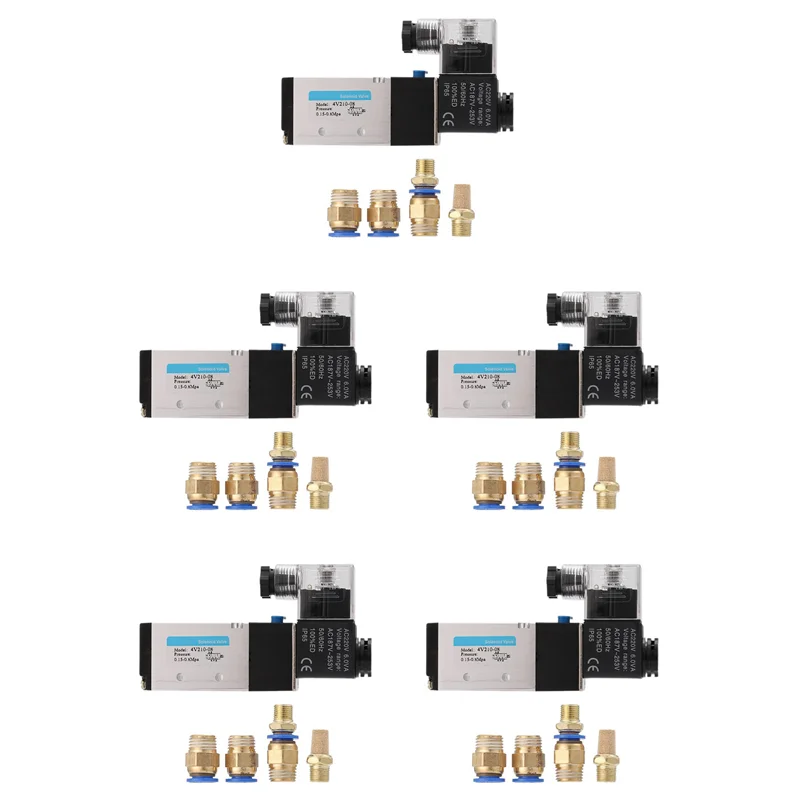 2025 Hot Style 5X Pneumatic Electric Solenoid Valve 5 Way 2 Position Control Air Gas Magnetic Valve 220V Coil Volt 8Mm Hose Conn
2025 Hot Style 5X Pneumatic Electric Solenoid Valve 5 Way 2 Position Control Air Gas Magnetic Valve 220V Coil Volt 8Mm Hose Conn