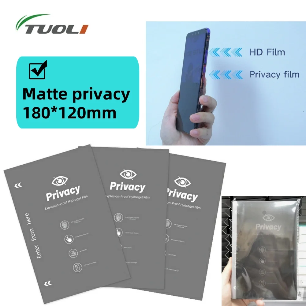 TuoLi 50pcs Full Coverage Anti-Peep Anti-spy Hydrogel Flexible TPU Film Matte Privacy Screen Protector for iphone14 13 12 11 X 8
TuoLi 50pcs Full Coverage Anti-Peep Anti-spy Hydrogel Flexible TPU Film Matte Privacy Screen Protector for iphone14 13 12 11 X 8