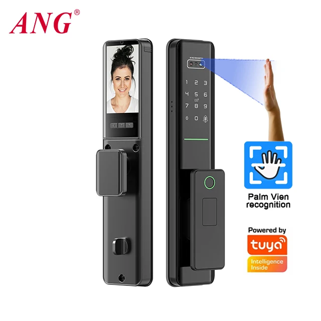 ANG Face Id Door Lock Digital Fingerprint Electronic Aluminum Alloy Smart Fully Automatic Tuya Wifi Palm Vein Door Lock
ANG Face Id Door Lock Digital Fingerprint Electronic Aluminum Alloy Smart Fully Automatic Tuya Wifi Palm Vein Door Lock