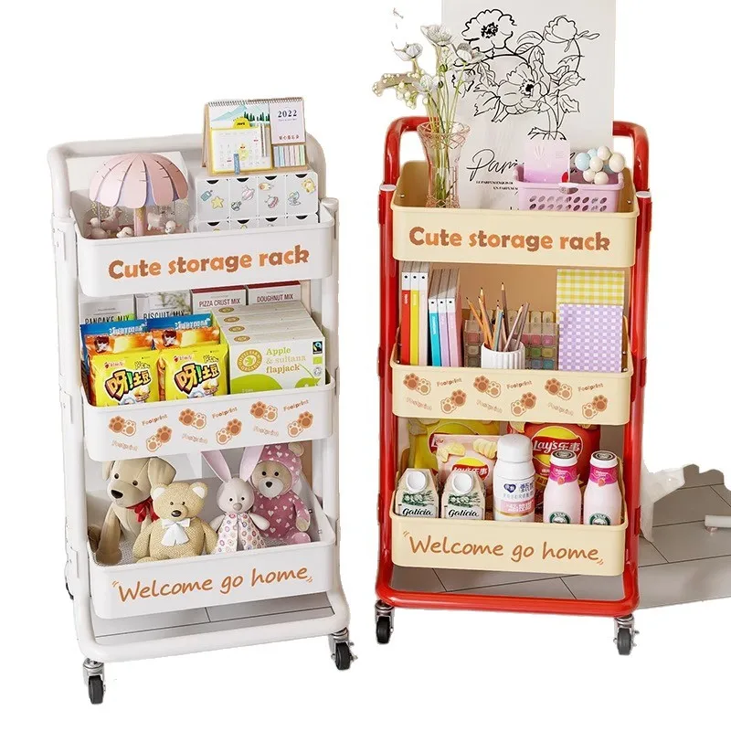 Bedroom trolley rack Living room floor toy snack storage Mobile storage rack Multi-layer Lasker with wheels
Bedroom trolley rack Living room floor toy snack storage Mobile storage rack Multi-layer Lasker with wheels