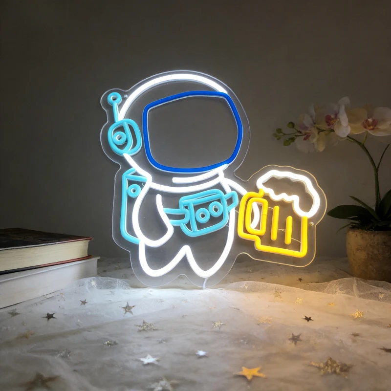Astronaut Drinking Beer Neon Sign LED Night Light USB Rechargeable Aesthetic Wall Art for Home Bar Game Room Party Decor
Astronaut Drinking Beer Neon Sign LED Night Light USB Rechargeable Aesthetic Wall Art for Home Bar Game Room Party Decor