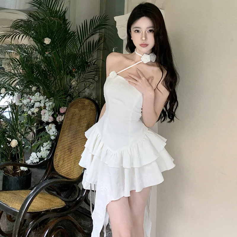 High Quality 2023 Rose Hanging Neck Open Back Waist Ruffled Edge Sexy Dress Evening Dresses Streetwear Vestido Vintage Women Y2k
High Quality 2023 Rose Hanging Neck Open Back Waist Ruffled Edge Sexy Dress Evening Dresses Streetwear Vestido Vintage Women Y2k