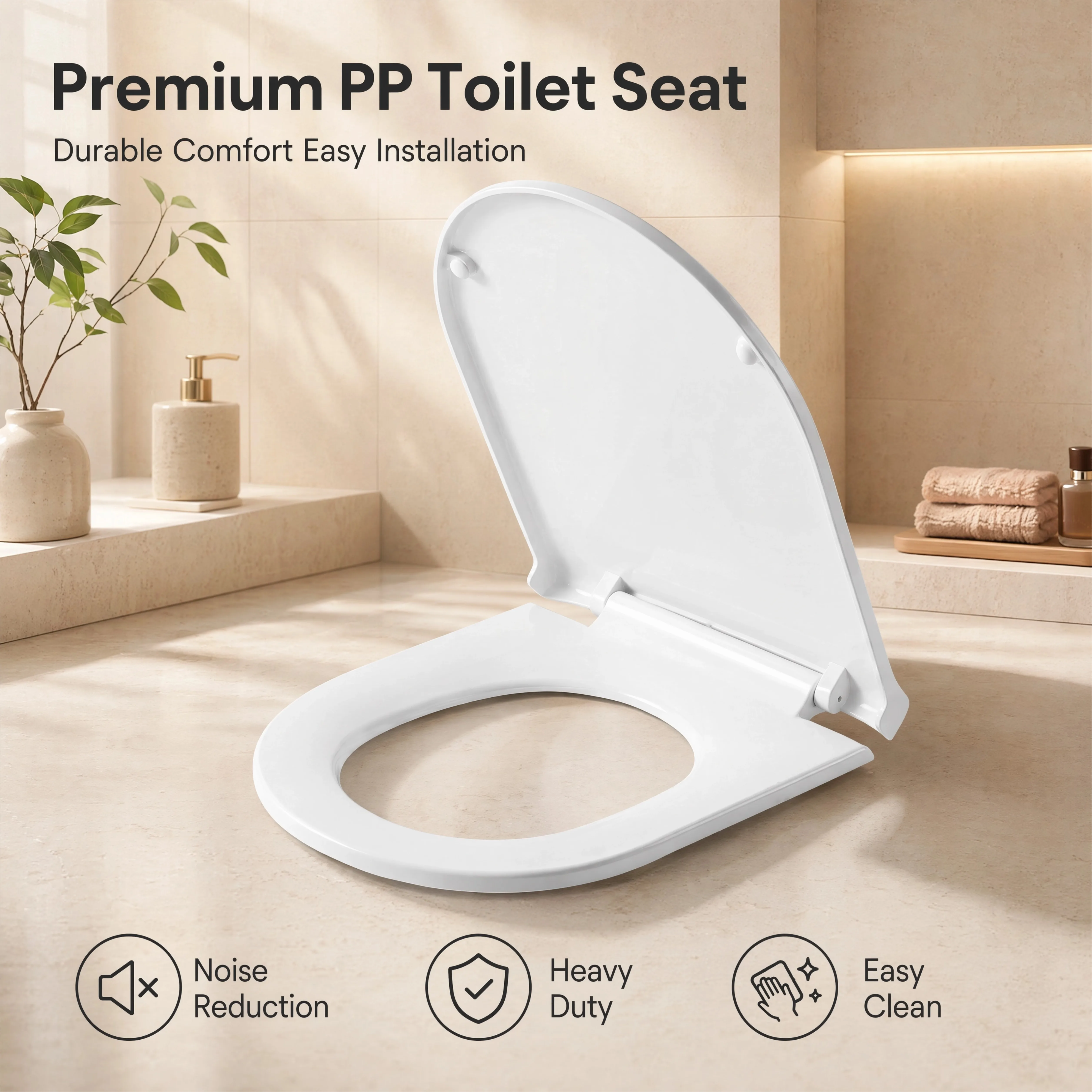 Auto Soft Close Toilet Seat Anti-Bacterial Quick Release Universal U-shaped Toilet Cover High Quality Bathroom Accessories
Auto Soft Close Toilet Seat Anti-Bacterial Quick Release Universal U-shaped Toilet Cover High Quality Bathroom Accessories