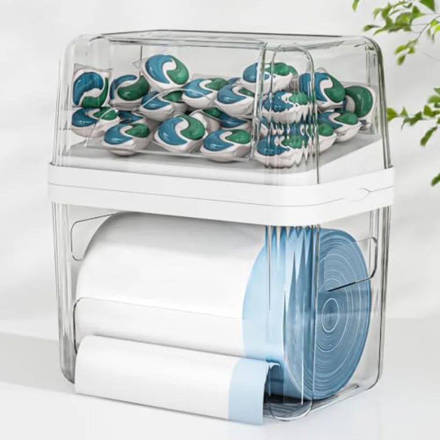 2-in-1 Trash Bag Holder Laundry and Dishwasher Pods ContainerGarbage Bag Dispenser with Removable Lids Kitchen Organizer and Un
2-in-1 Trash Bag Holder Laundry and Dishwasher Pods ContainerGarbage Bag Dispenser with Removable Lids Kitchen Organizer and Un