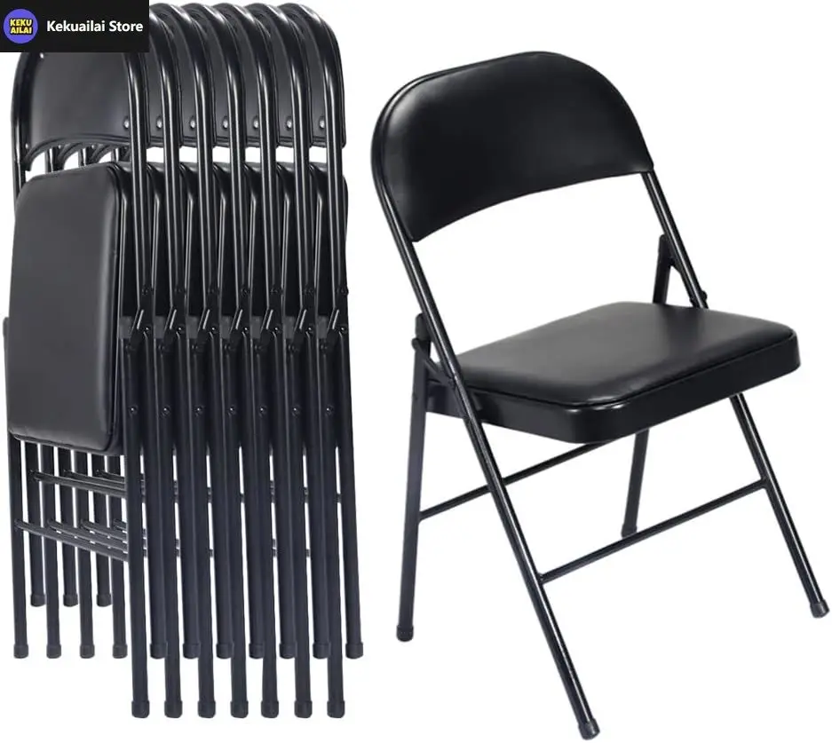 6 Pack Black Folding Chairs with Padded Seats for Outdoor & Indoor, Portable Stackable Commercial Seat with Steel Frame
6 Pack Black Folding Chairs with Padded Seats for Outdoor & Indoor, Portable Stackable Commercial Seat with Steel Frame