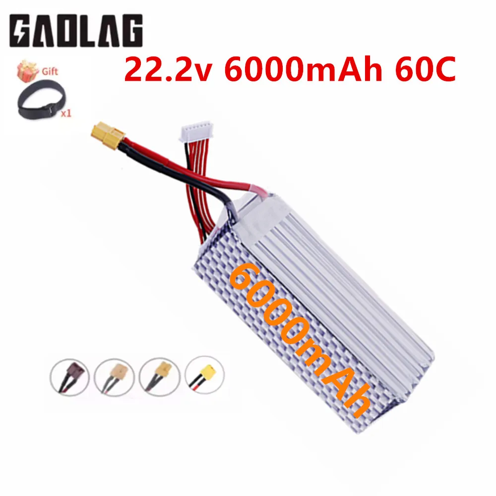 Аккумуляторная батарея 6S 22.2V 6000mAh 60C LiPo для радиоуправляемых машин, FPV-траков, вертолетов с разъемами XT60 XT90
Аккумуляторная батарея 6S 22.2V 6000mAh 60C LiPo для радиоуправляемых машин, FPV-траков, вертолетов с разъемами XT60 XT90