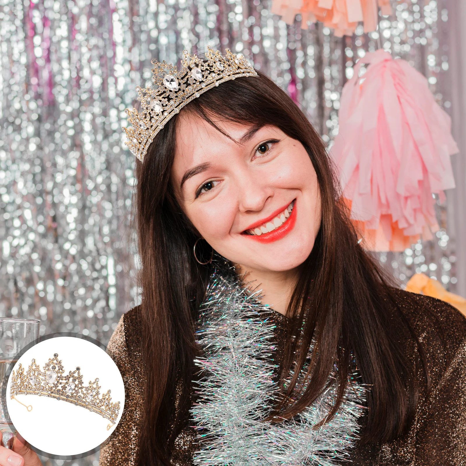 Sparkling Rhinestone Wedding Crown Elegant Bridal Tiara Women Party Costume Hair Accessories Golden Headband
Sparkling Rhinestone Wedding Crown Elegant Bridal Tiara Women Party Costume Hair Accessories Golden Headband