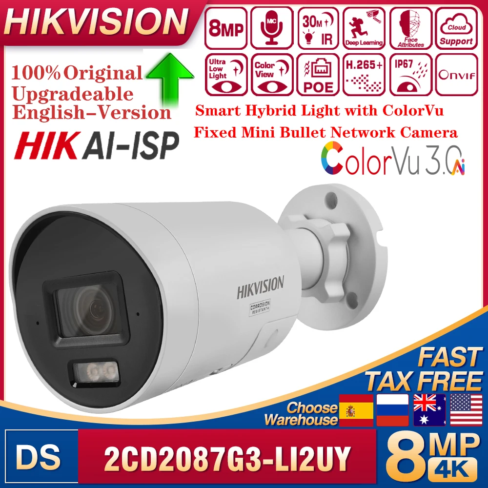 2025 НОВЫЙ оригинальный Hikvision DS-2CD2087G3-LI2UY 4K 8MP интеллектуальный гибридный светильник с фиксированной мини-камерой ColorVu HikAI-ISP
2025 НОВЫЙ оригинальный Hikvision DS-2CD2087G3-LI2UY 4K 8MP интеллектуальный гибридный светильник с фиксированной мини-камерой ColorVu HikAI-ISP