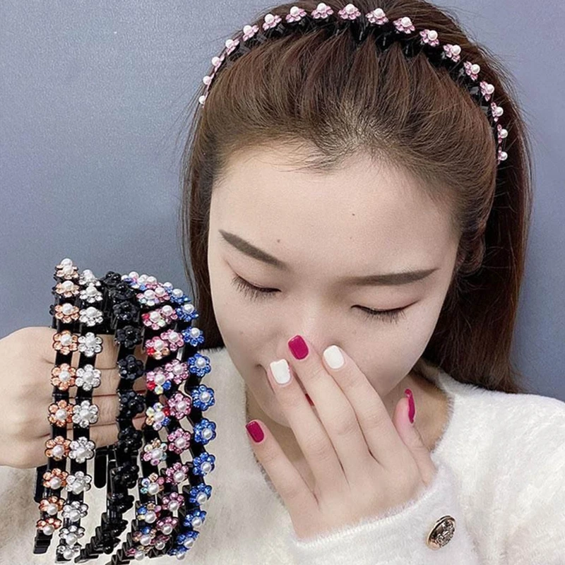 Wavy Shape Non-Slip Colorful Rhinestone Pearl Flower Hairbands Women Hair Hoop Bands Headband Girls Hair Accessories Headdress
Wavy Shape Non-Slip Colorful Rhinestone Pearl Flower Hairbands Women Hair Hoop Bands Headband Girls Hair Accessories Headdress