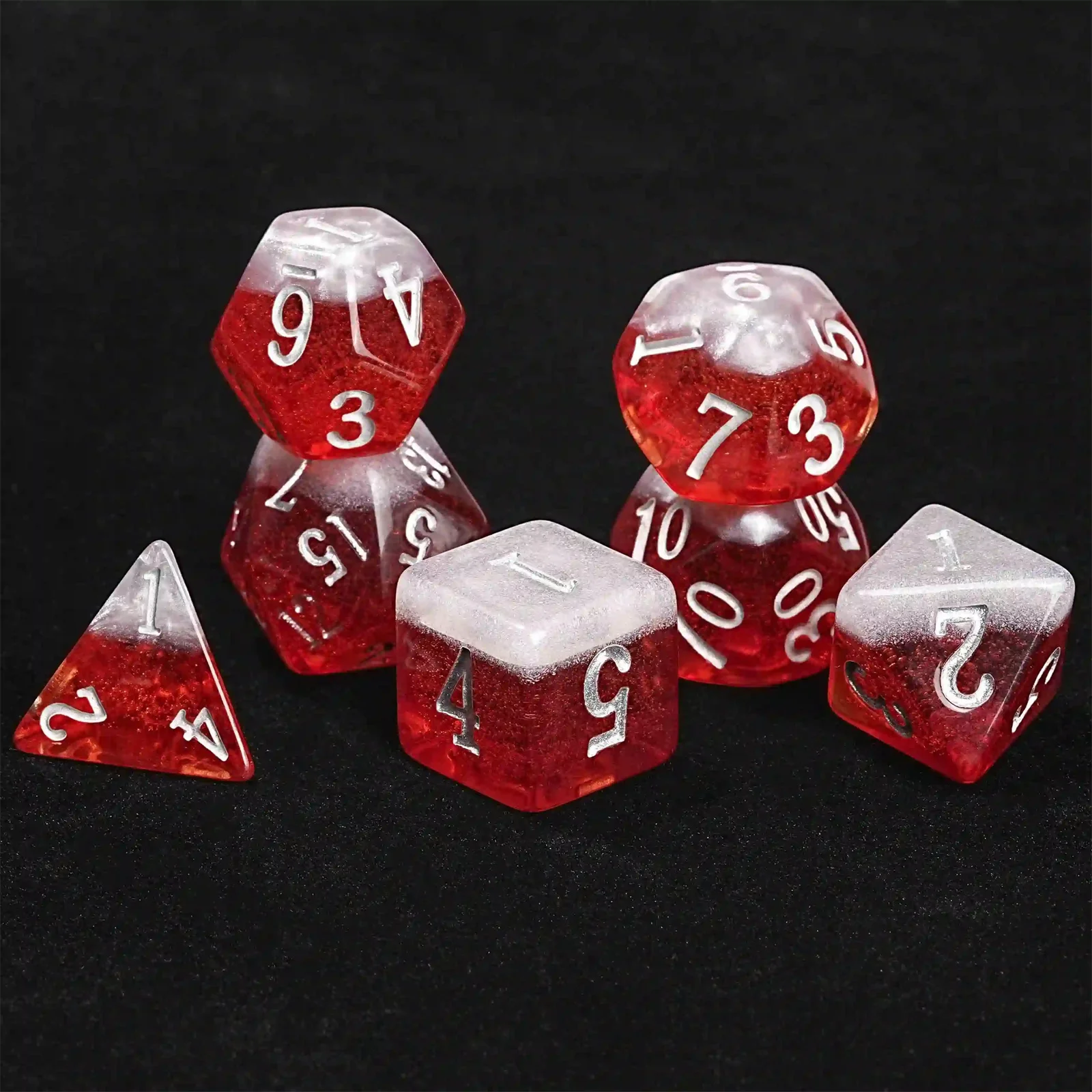 7Pcs DND Dice Set Yellow/Red/Black/Orange Dice Sliver Word Sharp Edge Handmade Polyhedral Resin Dice for Multi-Sided RPG D6~D20
7Pcs DND Dice Set Yellow/Red/Black/Orange Dice Sliver Word Sharp Edge Handmade Polyhedral Resin Dice for Multi-Sided RPG D6~D20