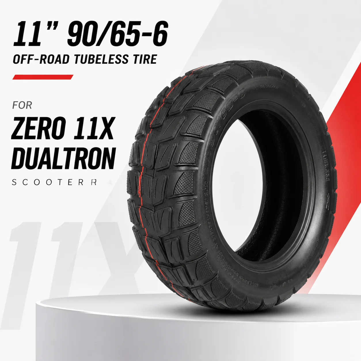 11" 90/65-6 Off-Road Tubeless Tire 4-Ply Thickened Anti-Slip for Zero 11X Dualtron Scooter
11" 90/65-6 Off-Road Tubeless Tire 4-Ply Thickened Anti-Slip for Zero 11X Dualtron Scooter