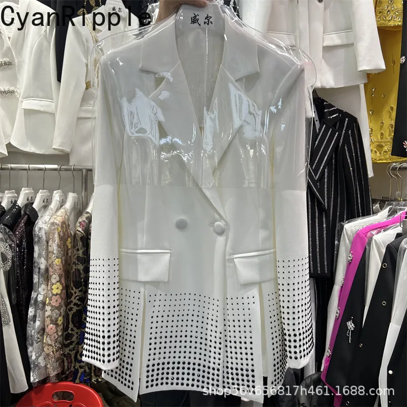 Новый модный женский пиджак на весну 2026 года: элегантный, с длинными рукавами, со стразами, средней длины, двубортный, повседневный блейзер-пальто
Новый модный женский пиджак на весну 2026 года: элегантный, с длинными рукавами, со стразами, средней длины, двубортный, повседневный блейзер-пальто