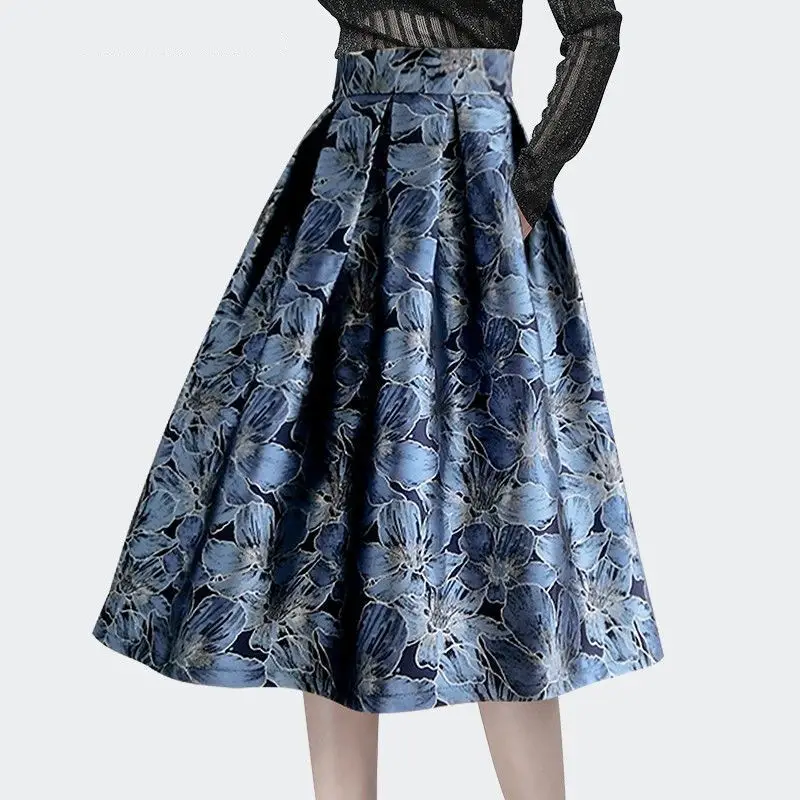 Skirt Large Swing Umbrella Skirt Jacquard Mid Length Skirt for Women in Autumn High Waist Slimming A-line
Skirt Large Swing Umbrella Skirt Jacquard Mid Length Skirt for Women in Autumn High Waist Slimming A-line