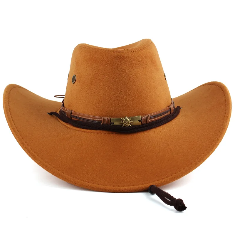 Vintage Artistic Style European And American Western Cowboy Hat, Faux Suede Hat, Outdoor Casual Sun Hat
Vintage Artistic Style European And American Western Cowboy Hat, Faux Suede Hat, Outdoor Casual Sun Hat