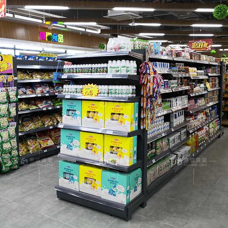 Supermarket shelves, convenience stores, snack and beverage canteens, Zhongdao double-sided grocery stores, wall-to-wall display
Supermarket shelves, convenience stores, snack and beverage canteens, Zhongdao double-sided grocery stores, wall-to-wall display