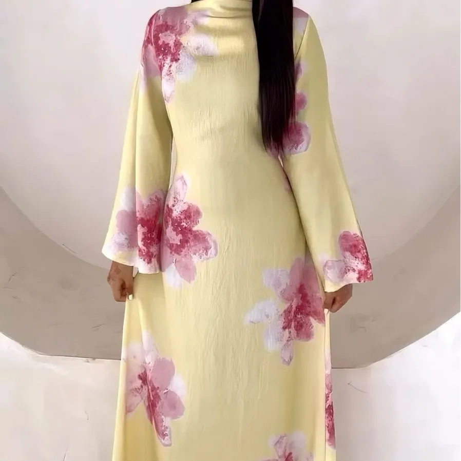 Autumn Floral Printed Dresses Women Flare Sleeve Islamic Robe Maxi Vestidos Muslim Abaya Dubai Sundress Kaftan Turkey Musulmane
Autumn Floral Printed Dresses Women Flare Sleeve Islamic Robe Maxi Vestidos Muslim Abaya Dubai Sundress Kaftan Turkey Musulmane