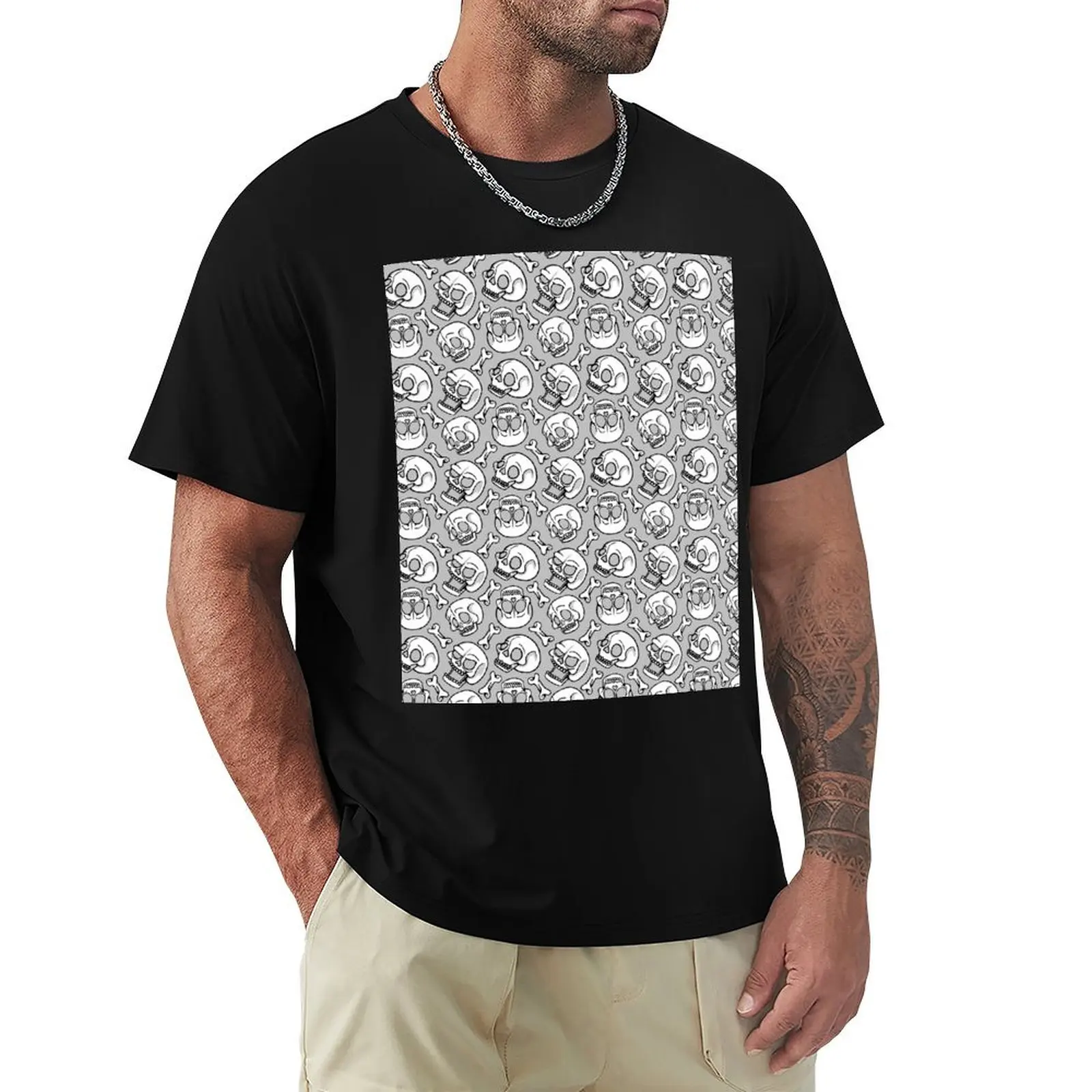Tile of Skulls and Bones T-Shirt Basic Crew Neck Short Sleeve Top
Tile of Skulls and Bones T-Shirt Basic Crew Neck Short Sleeve Top