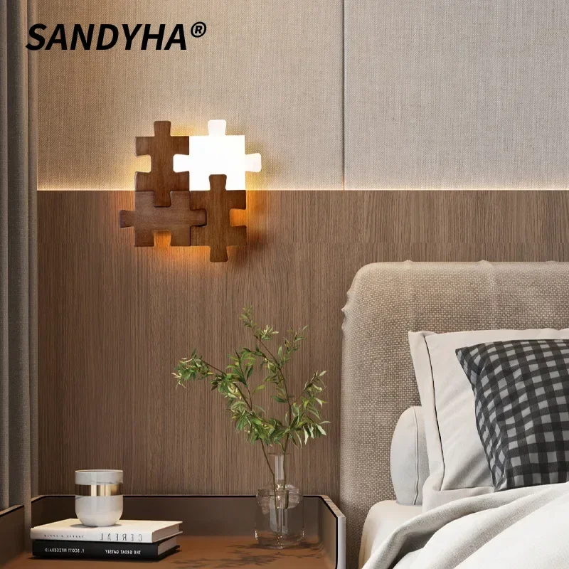 SANDYHA Creative Wall Lamp Minimalist Walnut Background Light Chandelier LED Lighting Fixture For Bedroom Hallway And Home Decor
SANDYHA Creative Wall Lamp Minimalist Walnut Background Light Chandelier LED Lighting Fixture For Bedroom Hallway And Home Decor