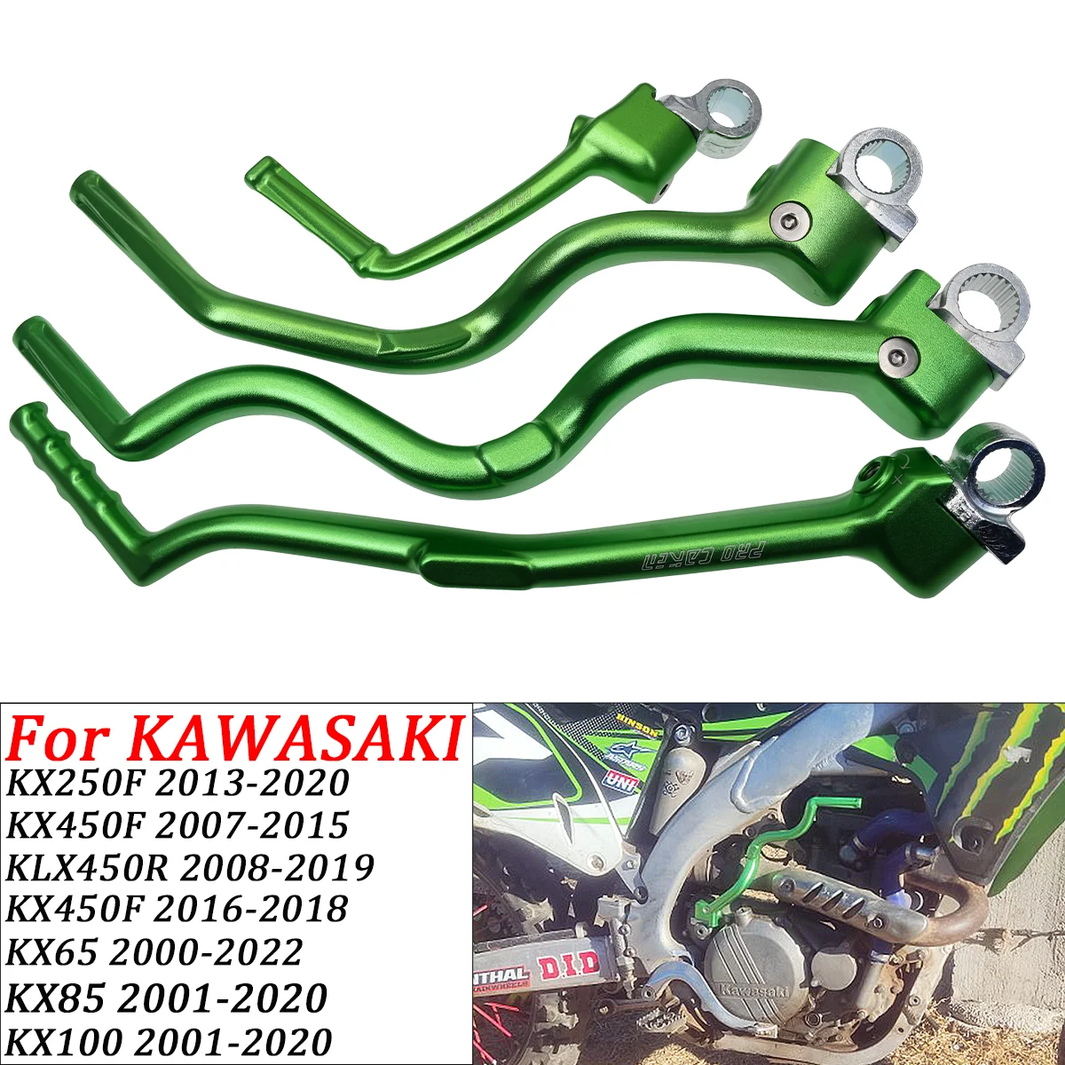Motorcycle CNC Forged Kick Start Starter Lever Pedal For Kawasaki KX250F KX450F KLX450R KX450F KX 85 KX 100 2001-2020 Dirt bike
Motorcycle CNC Forged Kick Start Starter Lever Pedal For Kawasaki KX250F KX450F KLX450R KX450F KX 85 KX 100 2001-2020 Dirt bike