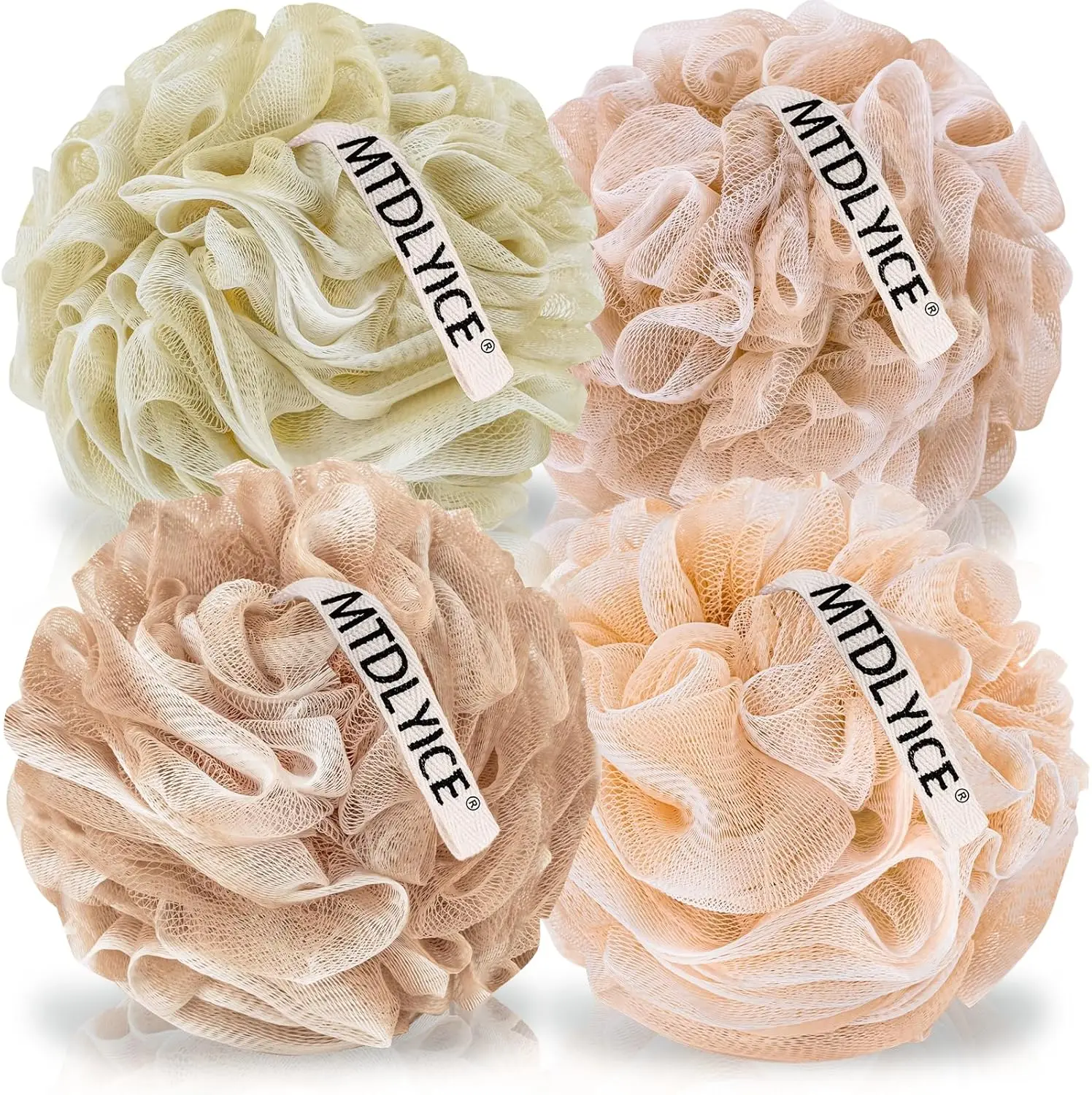 XL Large Loofah Sponge 4 Pack, 75g Each, Soft Mesh Shower Scrubber for Men Women, Bath Accessories, Body Exfoliator (Beige)
XL Large Loofah Sponge 4 Pack, 75g Each, Soft Mesh Shower Scrubber for Men Women, Bath Accessories, Body Exfoliator (Beige)