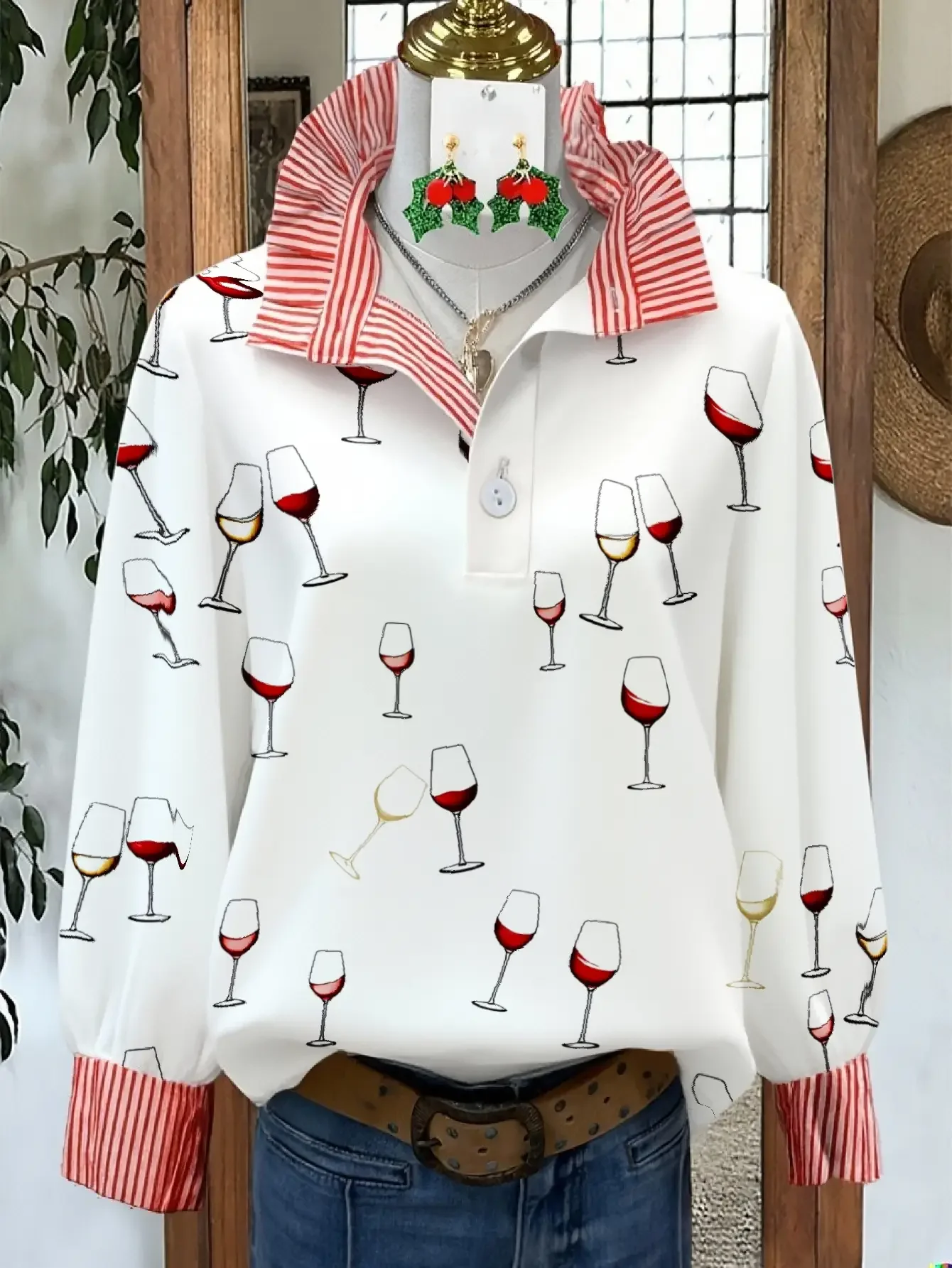 A women's top for spring and autumn winter, women's stand up collar shirt with long sleeves, a must-have for vacation travel,
A women's top for spring and autumn winter, women's stand up collar shirt with long sleeves, a must-have for vacation travel,