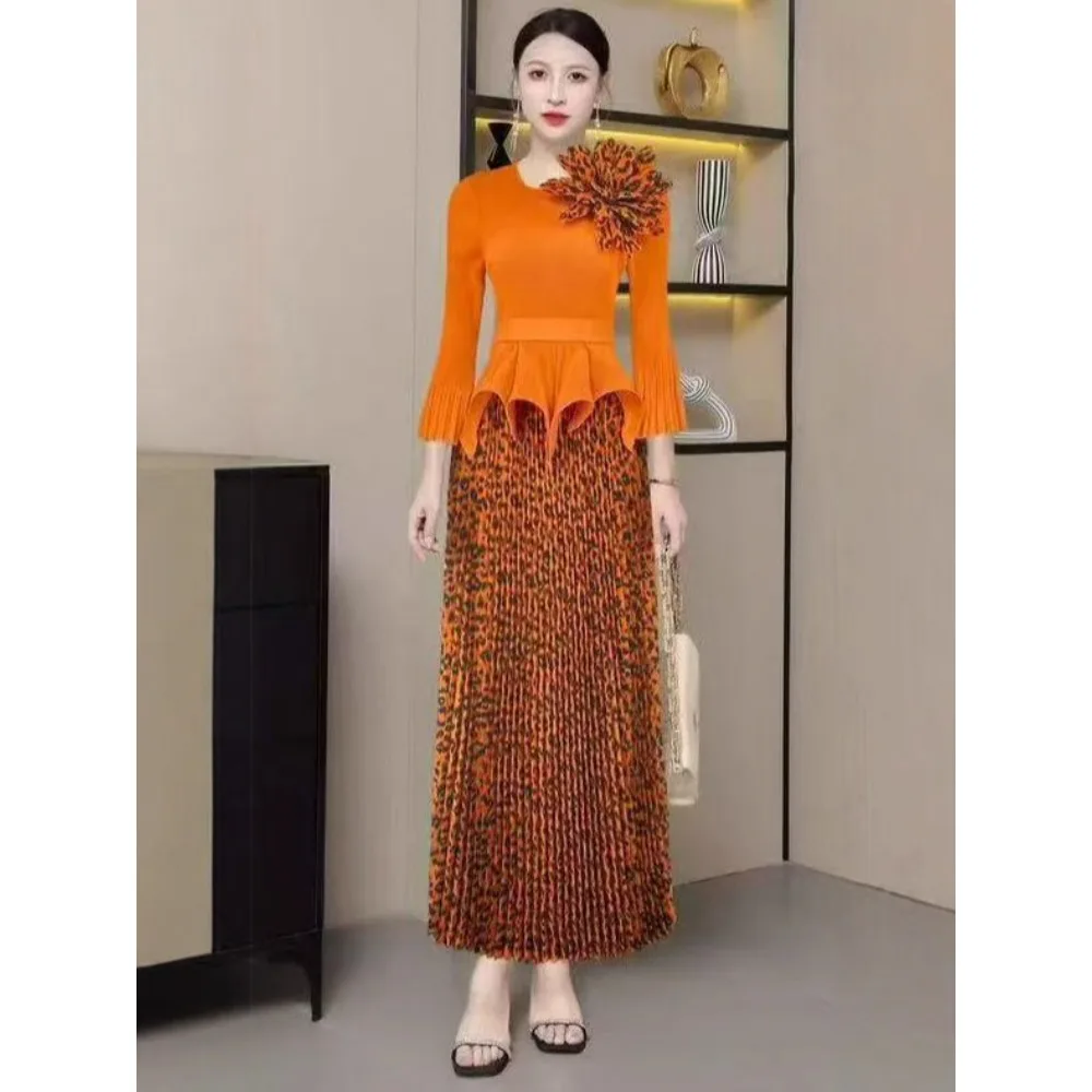 Осень 2023, плиссированный костюм в стиле ретро с леопардовым принтом и эластичной резинкой на талии, тонкая средняя и длинная юбка, топ, комплект из двух предметов
Осень 2023, плиссированный костюм в стиле ретро с леопардовым принтом и эластичной резинкой на талии, тонкая средняя и длинная юбка, топ, комплект из двух предметов