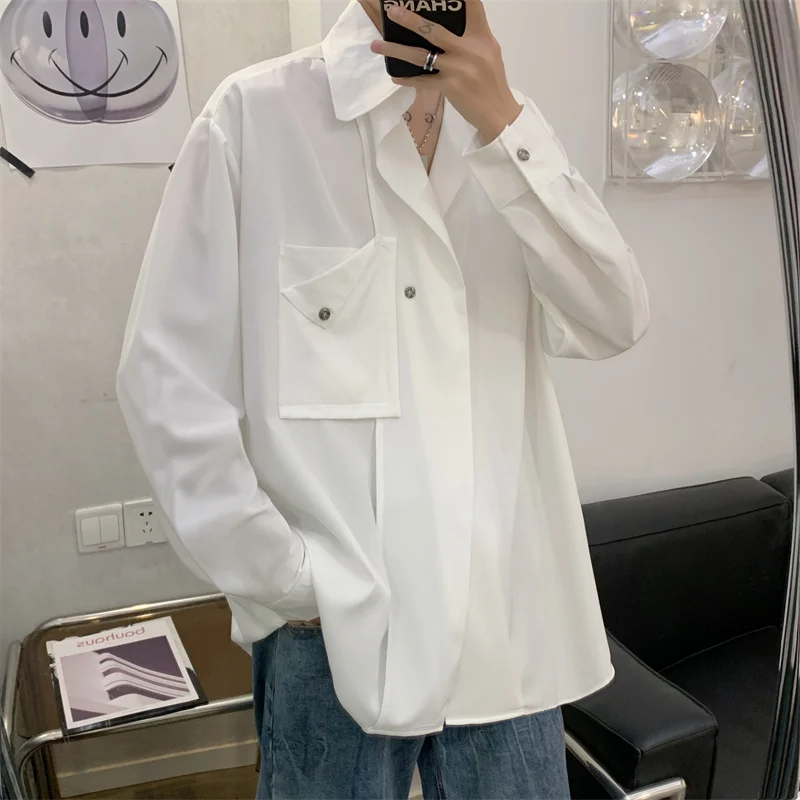 Loose Men's Long Sve irt Summer Faion Pure Color White Casual High-End Feeling Maturi Wind Outerwear Boy's Square Co...
Loose Men's Long Sve irt Summer Faion Pure Color White Casual High-End Feeling Maturi Wind Outerwear Boy's Square Co...