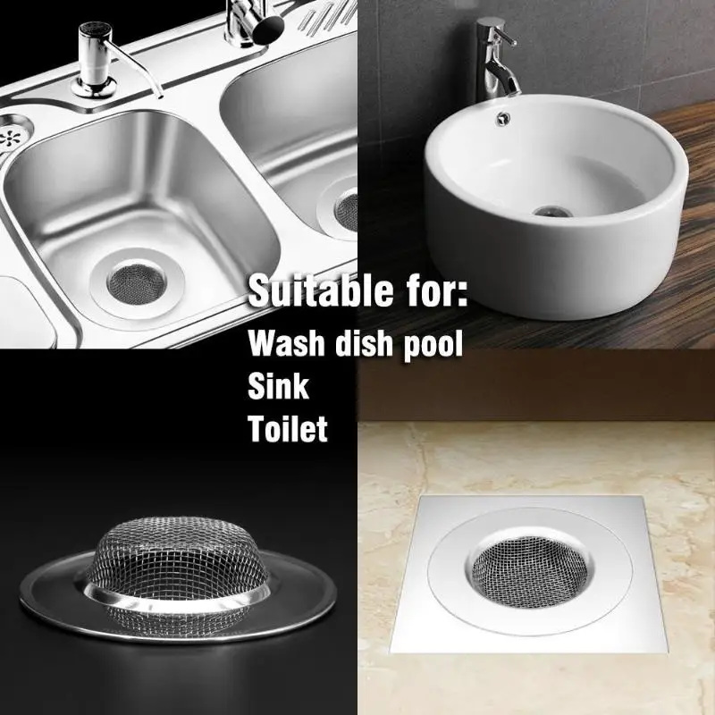 2Pcs Kitchen Sink Filter Stainless Steel Mesh Sink Strainer Filter Sewer Mesh Strainers Drain Hole Filter Trap Keep Your Bathtub
2Pcs Kitchen Sink Filter Stainless Steel Mesh Sink Strainer Filter Sewer Mesh Strainers Drain Hole Filter Trap Keep Your Bathtub