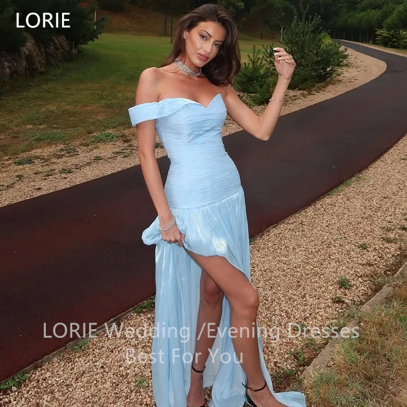 LORIE Elegant Blue Straight Party Dresses Off The Shoulder Evening Prom Dress Sxey Draped Tulle Prom Gown Customized
LORIE Elegant Blue Straight Party Dresses Off The Shoulder Evening Prom Dress Sxey Draped Tulle Prom Gown Customized