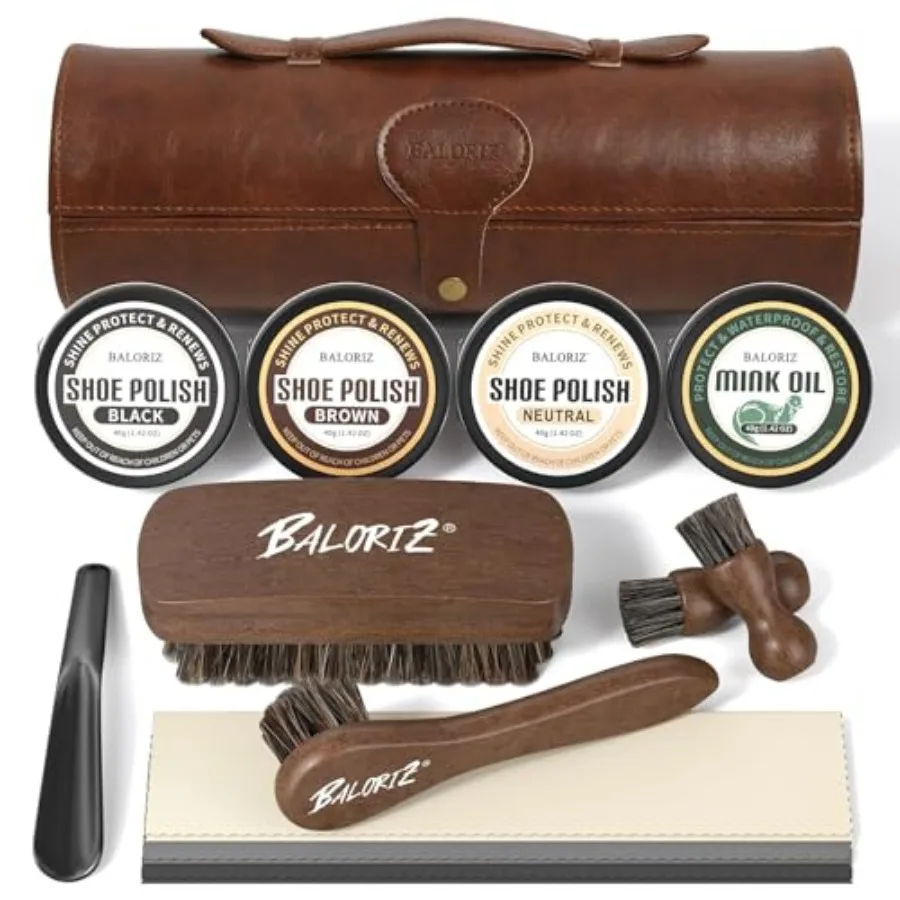 3PCS Shoe Polish Kit for Men with Neutral Polish, Mink Oil, Horsehair Brushes for Leathers Boot Care
3PCS Shoe Polish Kit for Men with Neutral Polish, Mink Oil, Horsehair Brushes for Leathers Boot Care