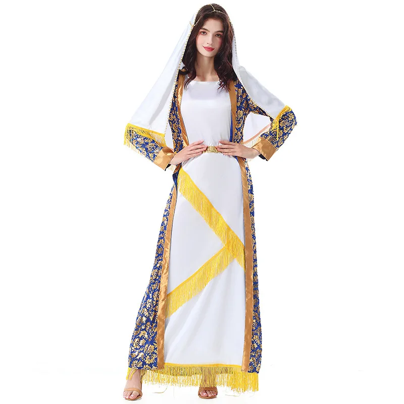 Middle East Robe loween Costume Adult Transformation Funny Arab Long Skirt Stage Performance Clothing Ethnic Stage Costume
Middle East Robe loween Costume Adult Transformation Funny Arab Long Skirt Stage Performance Clothing Ethnic Stage Costume