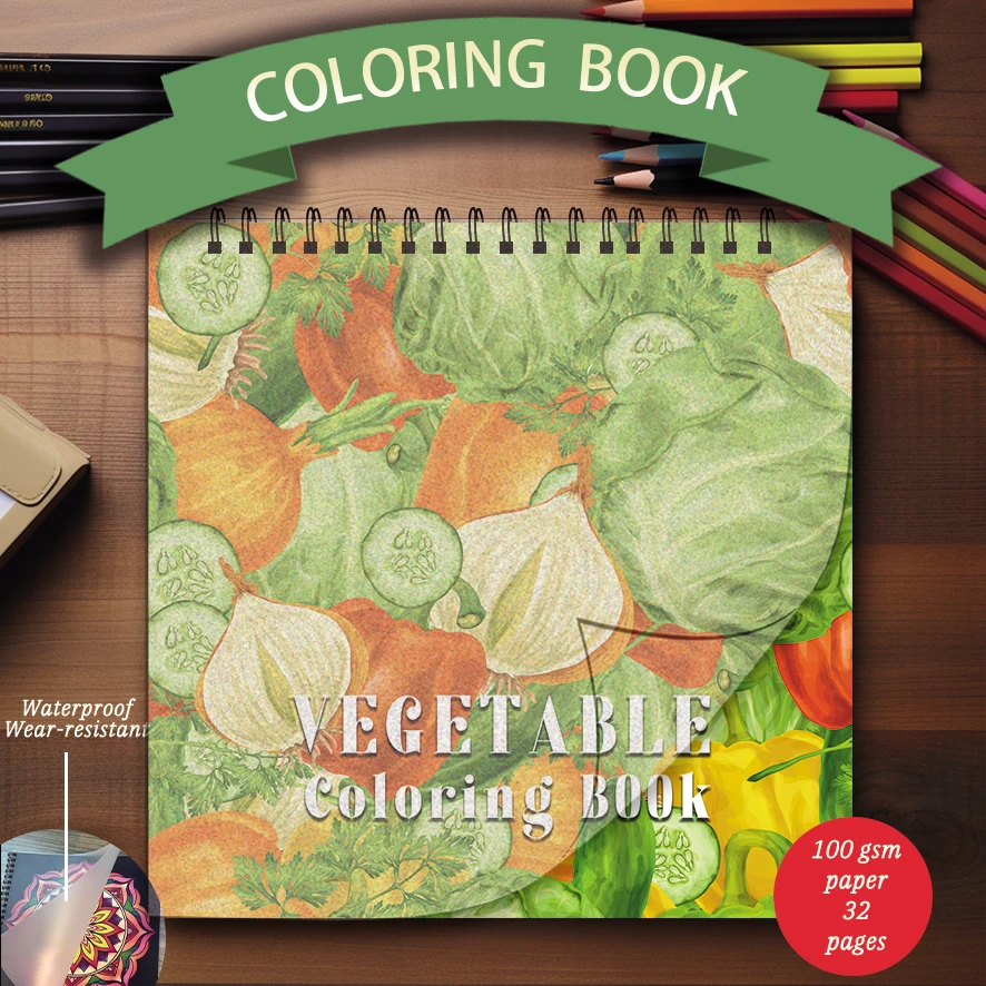 Vegetables Coloring Book - 8.27 x 8.27 inches 32 pages of coloring book - ideal gift for family or friends
Vegetables Coloring Book - 8.27 x 8.27 inches 32 pages of coloring book - ideal gift for family or friends