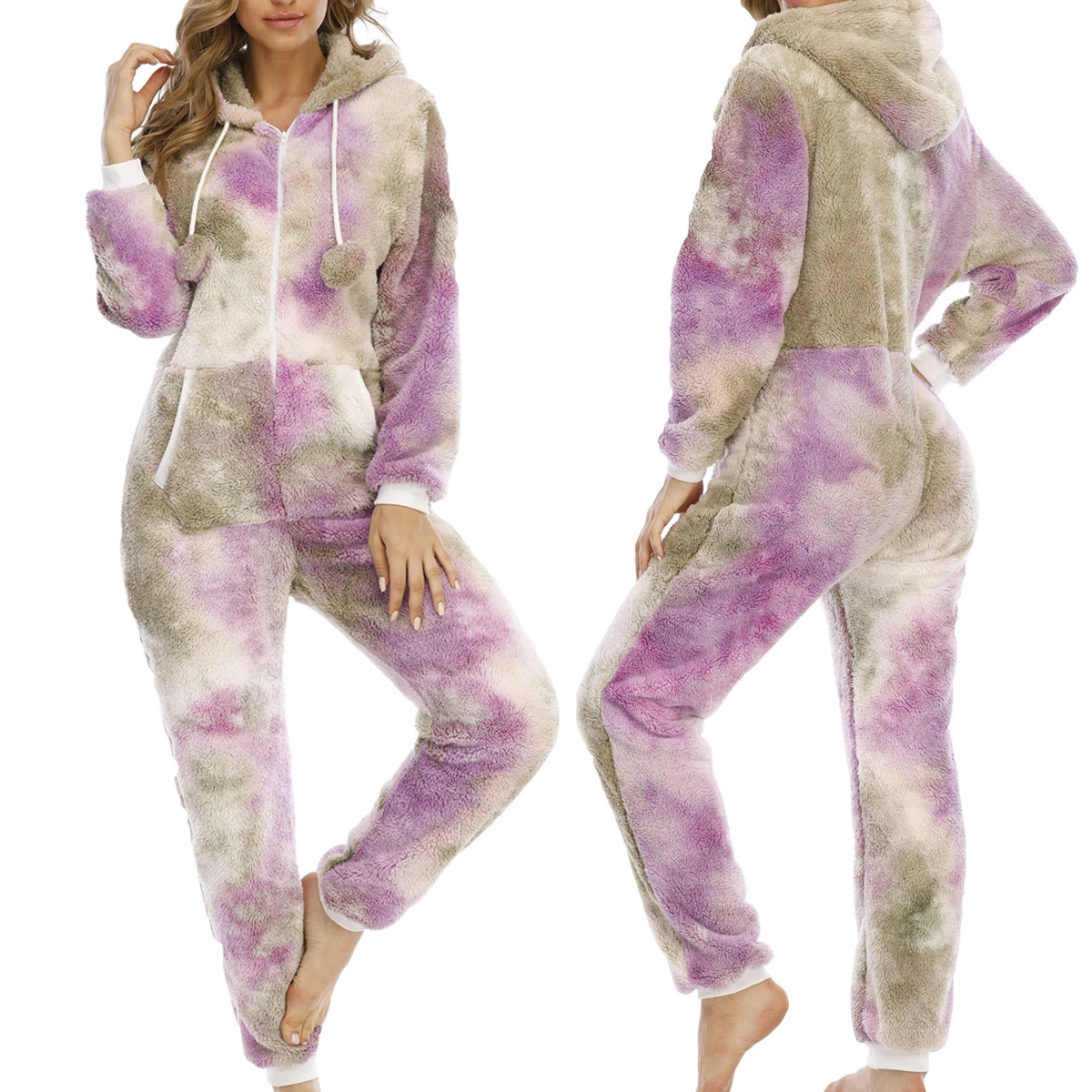 Autumn Winter Warm Onesies Pajamas Women's Hoodies Thick Tie Dye Print Zipped Up Jumpsuit Sleepwear Long Sleeve Plush Clothes
Autumn Winter Warm Onesies Pajamas Women's Hoodies Thick Tie Dye Print Zipped Up Jumpsuit Sleepwear Long Sleeve Plush Clothes
